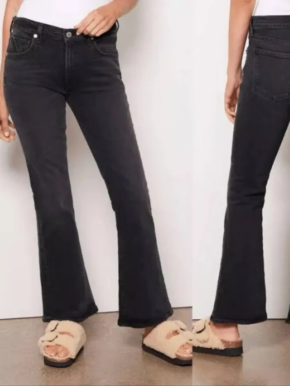 Citizens of Humanity Emannuelle Slim Boot Jeans Black Wash Stretch Denim Sz 26